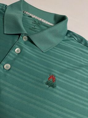Adidas Burning Tree Golf Country Club Performance Polo Shirt XL Green PGA *READ*